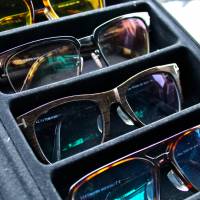 A close shot of Takehiko Kato\'s spiffy spec collection. | KIT NAGAMURA