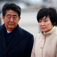 Prime Minister Shinzo Abe and his wife, Akie, have been embroiled in a scandal involving Osaka-based Moritomo Gakuen, a private educational firm with a nationalist bent. | REUTERS