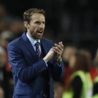 England manager Gareth Southgate guides the national team against Lithuania on Sunday. | REUTERS