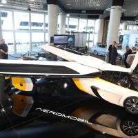 The Aeromobil, a flying supercar, is on display as part of the \"Top Marques\" show, dedicated to exclusive luxury goods, on Wednesday in Monaco. | AFP-JIJI