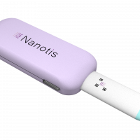 An illustration shows what a flu test kit being developed by Tokyo tech venture Nanotis will look like. The firm plans to develop a prototype by next April. | NANOTIS