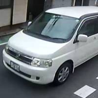 Security camera footage taken Thursday shows the vehicle believed used in a brazen daylight robbery in Fukuoka about 1 km southeast of the crime scene. | KYODO