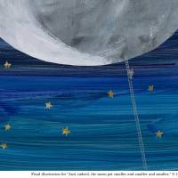 Final illustration for \"And, indeed, the moon got smaller and smaller and smaller\" from the book \"Papa, Please Get the Moon for Me\" | © 1986 ERIC CARLE
