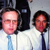 Columnist Wayne Graczyk (left), seen with Marty Kuehnert, also worked as a broadcaster during his 40-plus years in Japan. Baseball community, friends reflect on Graczyk's life