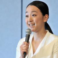 Former figure skater Mao Asada answers a question at a news conference in Tokyo on Wednesday. | YOSHIAKI MIURA