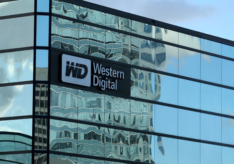 A Western Digital office building is seen in Irvine, California. The company is taking legal action over a Toshiba Corp. chip unit. | REUTERS