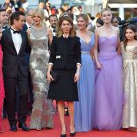Director Sofia Coppola (center) and cast arrive on Wednesday for the screening of the film “The Beguiled” at the 70th edition of the Cannes Film Festival in France. Coppola, Kidman put Cannes spotlight on gender imbalance