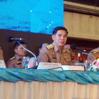 Thailand Navy Chief of Staff Adm. Leuchai Ruddis speaks during a news conference in Chonburi, Thailand, Monday. | REUTERS