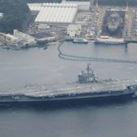 A joint exercise by the Maritime Self-Defense Force and the USS Ronald Reagan aircraft carrier is being arranged following the repeated test-firing of ballistic missiles by North Korea. | KYODO