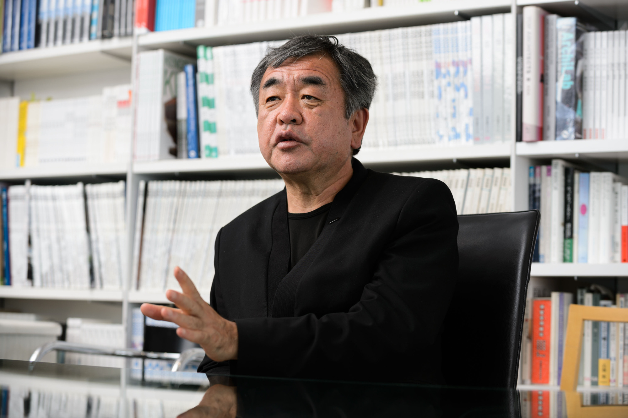 Kengo Kuma, architect for the new National Stadium for the 2020 Olympics, says during an interview in Tokyo this month that he wants to utilize Japanese timber for the centerpiece venue. | BLOOMBERG