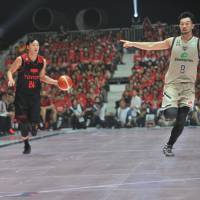 Alvark star Daiki Tanaka, seen here in a file photo from September, and his Japanese counterparts in the B. League aren’t subject to a national draft. Lack of draft impacting competitive balance