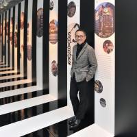 Ginza days: Hong Kong artist Alan Chan attends a preview of his exhibition \"Hello Ginza!\'\' at Pola Museum Annex in Ginza, Tokyo, on April 27. The exhibition runs through June 4. | YOSHIAKI MIURA