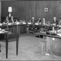 On Dec. 17,1966, the ADB\'s first President Takeshi Watanabe and the board of directors hold the first board of directors Meeting at the ADB\'s temporary headquarters in the Metropolitan Building in Makati, the Philippines. | ADB