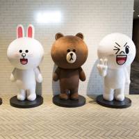 Four of Line\'s sticker characters are seen at the offices of Line Fukuoka Corp. in Kyushu. Line Corp. will open an adventure park in Bangkok featuring the characters. | BLOOMBERG