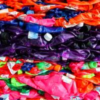 Pressed plastic waste ready for loading is seen at the Prabkaya Recycle Factory in Pathum Thani, outside Bangkok, on Wednesday. | REUTERS