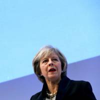 British Prime Minister Theresa May addresses the Confederation of British Industry\'s annual conference in London last November. | REUTERS