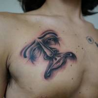 A photo shows a tattoo designed by Taiki Masuda, who strives to be an exemplary tattoo artist by taking painstaking hygiene precautions at his Osaka studio. | COURTESY OF TAIKI MASUDA