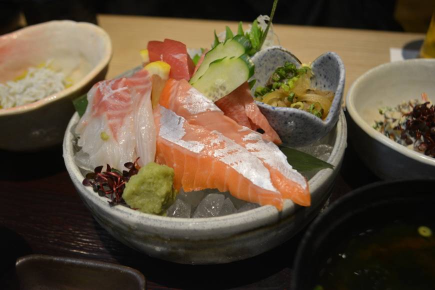 Kinki Daigaku Suisan Kenkyujo Taste test: Cuts of bluefin tuna, bream and cherry salmon at Kinki Daigaku Suisan Kenkyujo. | J.J. O'DONOGHUE