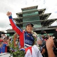 Making history: Takuma Sato celebrates after becoming the first Japanese to win the Indianapolis 500 at Indianapolis Motor Speedway on May 28. | USA TODAY / VIA REUTERS