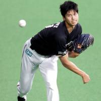 The Fighters\' Shohei Otani works out earlier this week at Sapporo Dome. | KYODO