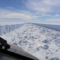This February frame from video provided by the British Antarctic Survey shows the Larsen C ice shelf in Antarctica. A vast iceberg with twice the volume of Lake Erie broke off from the Larsen C ice shelf, scientists said Wednesday. The iceberg is described as weighing 1 trillion tons (1.12 trillion U.S. tons). Iceberg the size of Delaware calves away from Antarctic shelf