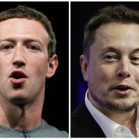 This combo of file images shows Facebook CEO Mark Zuckerberg (left) and Tesla and SpaceX CEO Elon Musk. An online smackdown between tech titans Zuckerberg and Musk over the possible threat of artificial intelligence underlines how little most people know about the rapidly advancing technology. Zuckerberg, Musk spar over the potential threat to humanity from AI