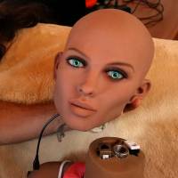 Catalan nanotechnology engineer Sergi Santos holds the head of Samantha, a sex doll with artificial intelligence giving her the ability to respond to different scenarios and verbal stimuli, at his house in Rubi, Spain, in March. | REUTERS