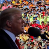 U.S. President Donald Trump delivers remarks at the 2017 National Scout Jamboree in Summit Bechtel National Scout Reserve, West Virginia, on Monday. Trump gives Boy Scouts at jamboree a taste of Washington politics