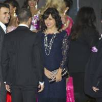 Publicist Rob Goldstone (right) talks with Vice President of Crocus Group Emin Agalarov, the son of developer Aras Agalarov (left), and his wife, Irina (center), as participants of Miss Universe 2013 are preparing for a group picture during the preliminary competition of the 2013 Miss Universe pageant in Moscow. The emails published by Donald Trump Jr. show publicist Rob Goldstone telling Trump that singer Emin Agalarov and his father, developer Aras Agalarov, had “helped along” the Russian government’s support for Trump. CNN video shows Trump with key figures linked to Russia email controversy