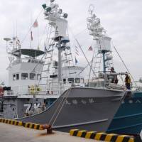 Whaling vessels are set to leave Hachinohe port in Aomori Prefecture on Tuesday, to conduct what the government calls research whaling in the Pacific. | KYODO