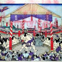 Picture depicting an Osaka sumo match (1892) | THE COLLECTION OF OSAKA MUSEUM OF HISTORY