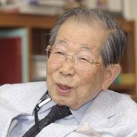 Practice what you preach: Shigeaki Hinohara is interviewed in August 2008 at St. Luke\'s International Hospital in Tokyo. | KYODO