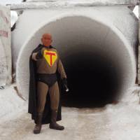 Icy outreach: Kenji Yoshikawa has taken his alter ego, Tunnel Man, to schools across Alaska and Canada to teach about permafrost. He is now working on the Russian version of his book “Permafrost in our Time” and plans to take his educational message to Siberia. The Japanese 'Tunnel Man' of Alaska: Not quite life on Mars, but pretty out-there