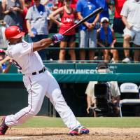 The Rangers’ Adrian Beltre records the 3,000th hit of his career with a double against the Orioles during the fourth inning on Sunday in Arlington, Texas. Rangers star Beltre joins MLB's 3,000-hit club