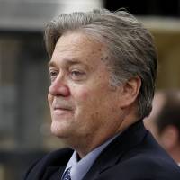 Steve Bannon, chief White House strategist to President Donald Trump, is seen in Harrisburg, Pennsylvania, in April. Bannon says there’s no military solution to North Korea’s threats and says the U.S. is losing the economic race against China. Bannon may be out of mainstream but 'maniacal' focus on economic war with China may bend Trump's ear