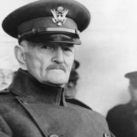 U.S. Gen. John J. Pershing appears in uniform at Armistice Day ceremonies at Arlington Cemetery in Arlington, Virginia, in 1942. President Donald Trump is being criticized for lauding the alleged tactics of Pershing in dealing with Islamic extremists in the Philippines. After Spain attack, Trump again trots out debunked tale of Pershing's mass executions of Muslims