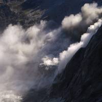 This video grab made Thursday shows a landslide in Bregaglia, near the Swiss village of Bondo near the Italian border, on Wednesday. Eight missing after huge landslide in Swiss Alps