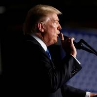 U.S. President Donald Trump announces his strategy for the war in Afghanistan on Monday in Fort Myer, Virginia. A 'Trump Doctrine'? Clues emerge in new Afghanistan plan