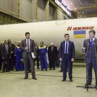 Ukrainian President Petro Poroshenko speaks as he visits the Yuzhmash aerospace enterprise (Southern Engineering plant) in Dnipro, 479 km (297 miles) south of Kiev, in 2014. The New York Times reported Monday that Pyongyang’s quick progress in making ballistic missiles potentially capable of reaching the United States was made possible by black-market purchases of powerful rocket engines, probably from the Ukrainian plant in Dnipro. Ukrainian officials denied the claim. Poroshenko orders probe into claim Ukraine supplied North Korea with missile engine