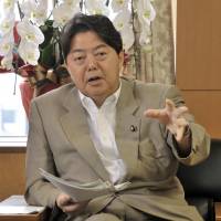 Education Minister Yoshimasa Hayashi speaks in an interview on Wednesday at the ministry in Tokyo. New education chief looks to repair ministry's tarnished image