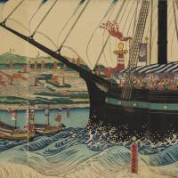 A picture of the Shogun Iemochi\'s ship Shokakumaru at Mount Tenpo coast in Osaka | KOBE CITY MUSEUM