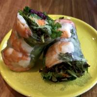 Local accent: The shrimp spring rolls at An Di include shibazuke pickles. An Di: Vietnamese cuisine, Japanese sensibility
