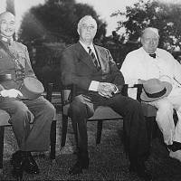 Chinese leader Gen. Chiang Kai-shek, U.S. President Franklin D. Roosevelt and British Winston Churchill in November 1943 at the Cairo Conference, which outlined the Allied wartime policy against Japan and the shape of postwar Asia For the U.S., Japan was the foe and China the prize