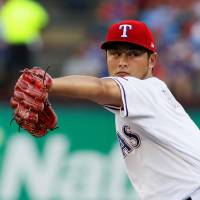 Yu Darvish pitches for the Texas Rangers against the Miami Marlins in Arlington, Texas, on July 26. Darvish to make Dodgers debut against Mets