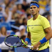 Rafael Nadal reacts during his quarterfinal match against Nick Kyrgios at the Western & Southern Open on Friday in Mason, Ohio. Kyrgios won 6-2, 7-5. Nadal falls in Western & Southern Open quarterfinals