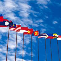 National flags of 10 ASEAN member states and the flag of ASEAN. | ISTOCK