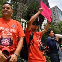 “Dreamers” protest the cancellation of the program known as DACA in front of the U.S. Embassy in Mexico City on Tuesday, when President Donald Trump ended an amnesty for 800,000 people brought to the United States illegally as minors, leaving their future in serious doubt and triggering a political firestorm. Silicon Valley titans including Apple, Facebook and Google on Tuesday condemned the dismantling of the amnesty for young immigrants. Silicon Valley denounces Trump's betrayal of Obama-protected 'Dreamers'
