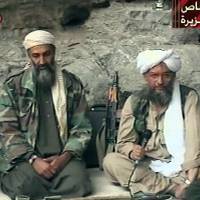 Osama bin Laden and his then-top lieutenant, Ayman al-Zawahri, an Egyptian, are seen at an undisclosed location in this television image broadcast in October 2001. In the Islamic State's shadow, al-Qaida has rebranded itself and is making a comeback: U.S. experts