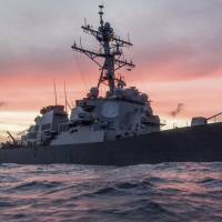 The U.S. Navy destroyer USS John S. McCain conducts a patrol in the South China Sea in January. U.S. 7th Fleet to replace damaged Aegis destroyers next year