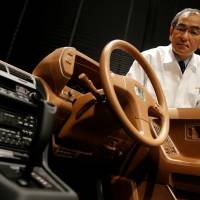 Yoshiyuki Matsumoto, senior managing director of Honda Motor Co. and president of Honda R&D Co., shows a model of a Prelude’s interior at its R&D center in Wako, Saitama Prefecture, last Dec. 27. How Honda lost its mojo, and the mission to get it back